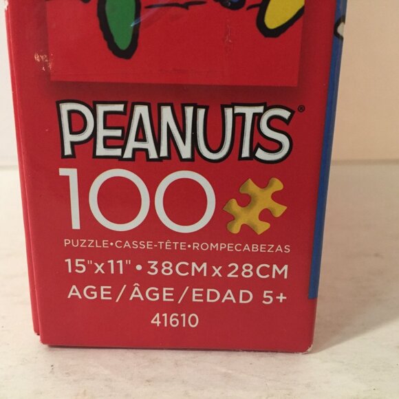 Peanuts 100 Piece Puzzle Snoopy & Woodstock Christmas Lights Dog House CEACO - Picture 3 of 4